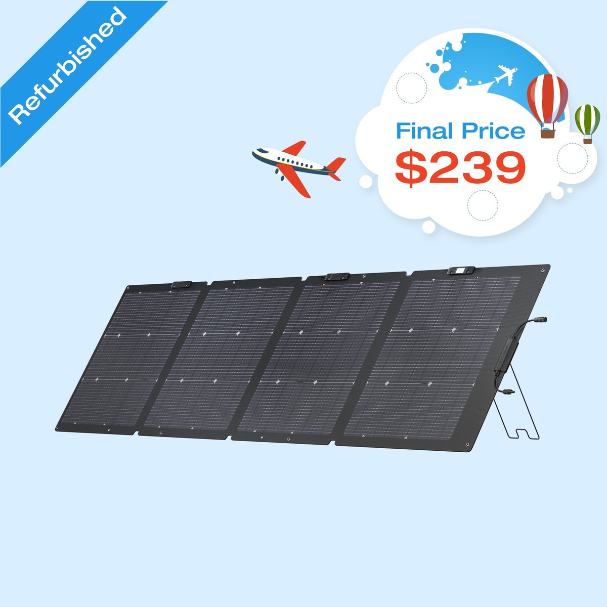 【未使用品】EcoFlow NextGen 220W ポータブルソーラーパネル EcoFlow NextGen 220W Bifacial IP68 Portable Solar Panel