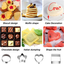 Stainless Steel Cookie Cutter Set - 30Pcs Multi Shapes Kit with Small Circle,...