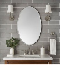 Neo Ellipse Frameless Wall Mirror 60x40cm Frameless Bevelled Edge for Modern