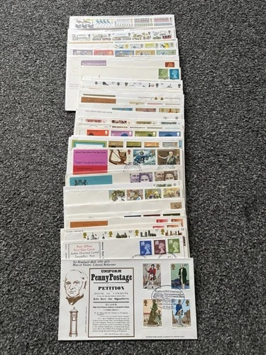 Job Lot of 48 UK GB First Day Covers & Covers FDC's 1971 - 1980 Lot #N80
