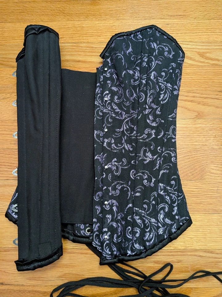 Corsé Huerto Mujer 22 Negro Púrpura Cachemira Gótico Steampunk Vixen Acero Deshuesado Foto 2 de 4