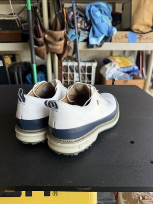 Footjoy DryJoys Premiere Field LX Spiked Golf Shoes, White / Navy