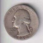 1940-S WASHINGTON QUARTER .25¢ SAN FRANCISCO 90% SILVER COIN UNITED STATES MINT