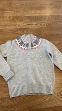 Woolrich Fair Isle Wool Sweater Women Small Pullover Button Collar Classic
