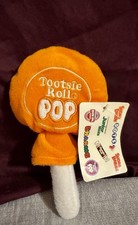 Tootsie Roll Pop Orange Plush bean bag 6" Sweet Fun Candy Branded Plush 2009 NWT