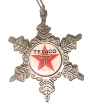 Texaco Gas Christmas ornament, Texaco Gasoline Logo Xmas snowflake ornament