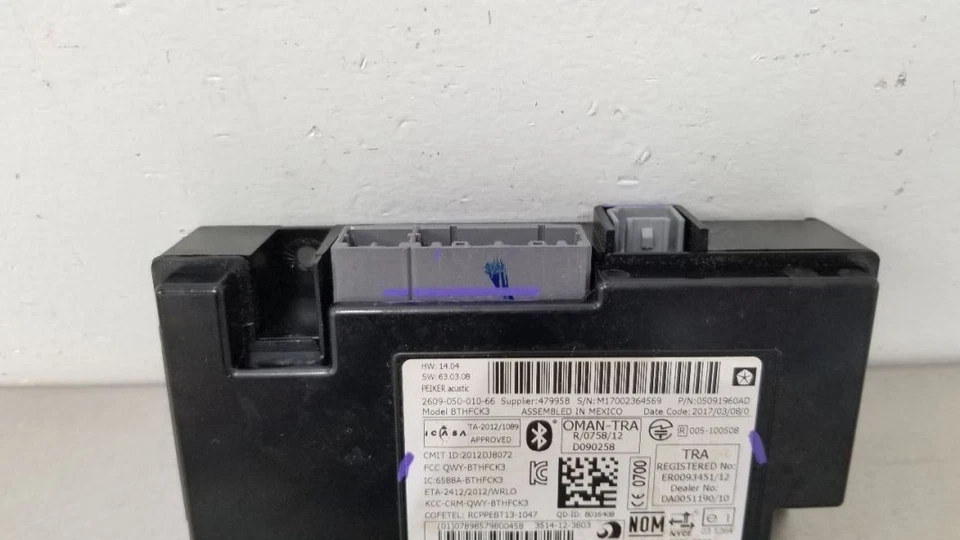 17 MÓDULO DE CONTROL DE COMUNICACIÓN JEEP WRANGLER JK JKU 5091960AD Foto 4 de 4