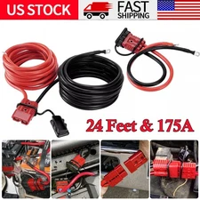 Heavy Duty 24 FT Quick Disconnect Winch Power Cable 4 Gauge 4 AWG Copper Wiring