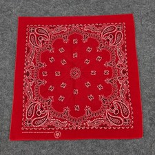 Vintage Wamcraft Red Paisley Bandana Made in USA RN 14193 Cotton Poly Scarf