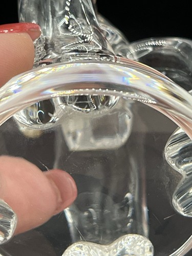 Steuben Vintage Signed Clear Lead Glass Crown Figurine Paperweight/ Minor Flaws - Picture 6 of 11