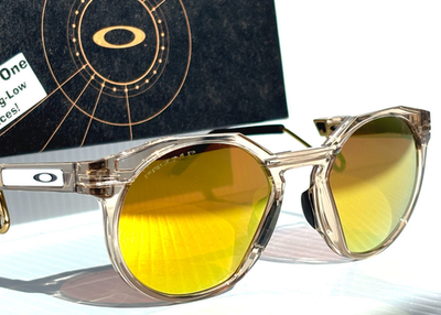 NEW Oakley HSTN METAL Sepia PRIZM POLARIZED 24K Gold Lens Sunglass