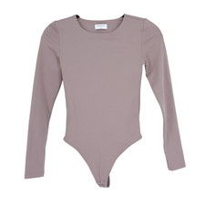 BABATON Contour Crew Longsleeve Bodysuit Deep Taupe Thong Cut Women's S