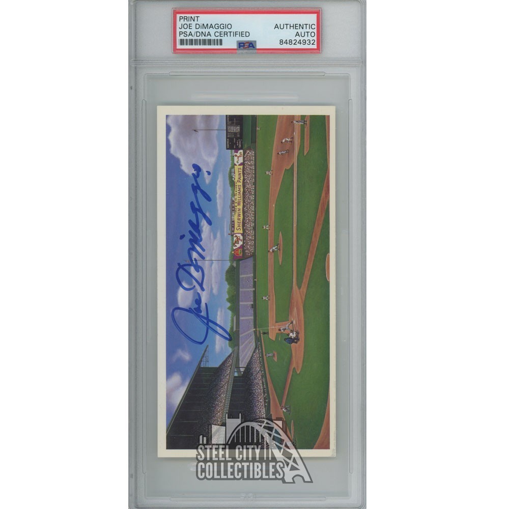 Joe Dimaggio Autographed "In Another League" Print- PSA/DNA