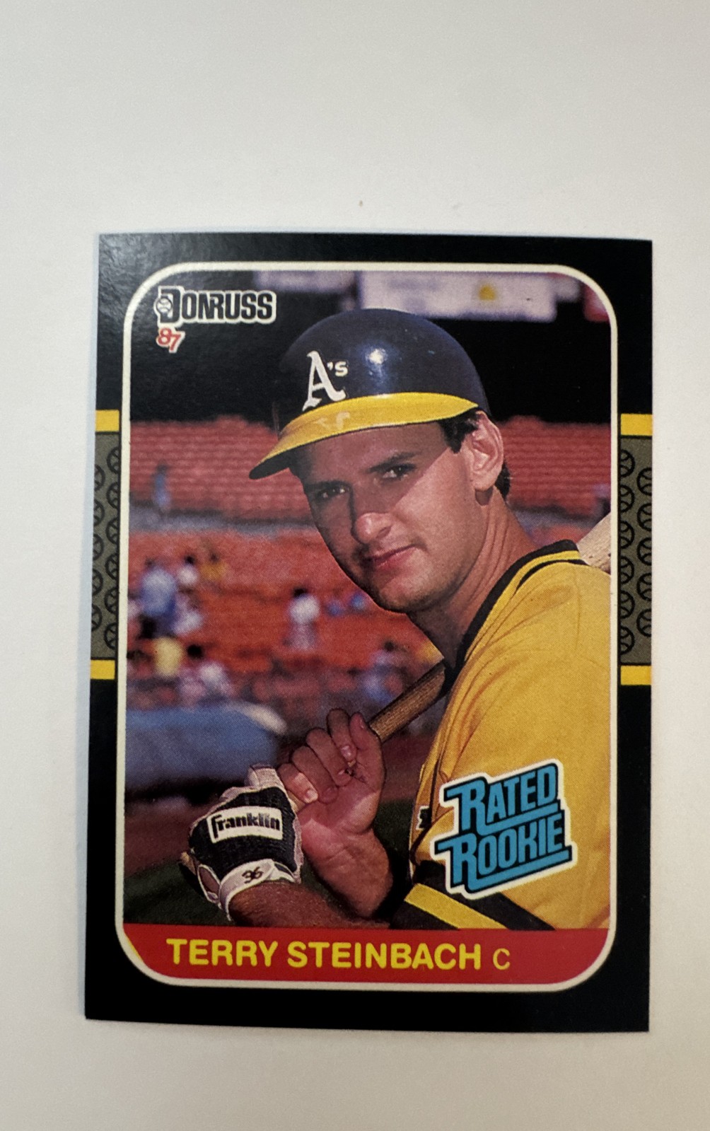 1987 Donruss - Rated Rookie Terry Steinbach #34 (RC)