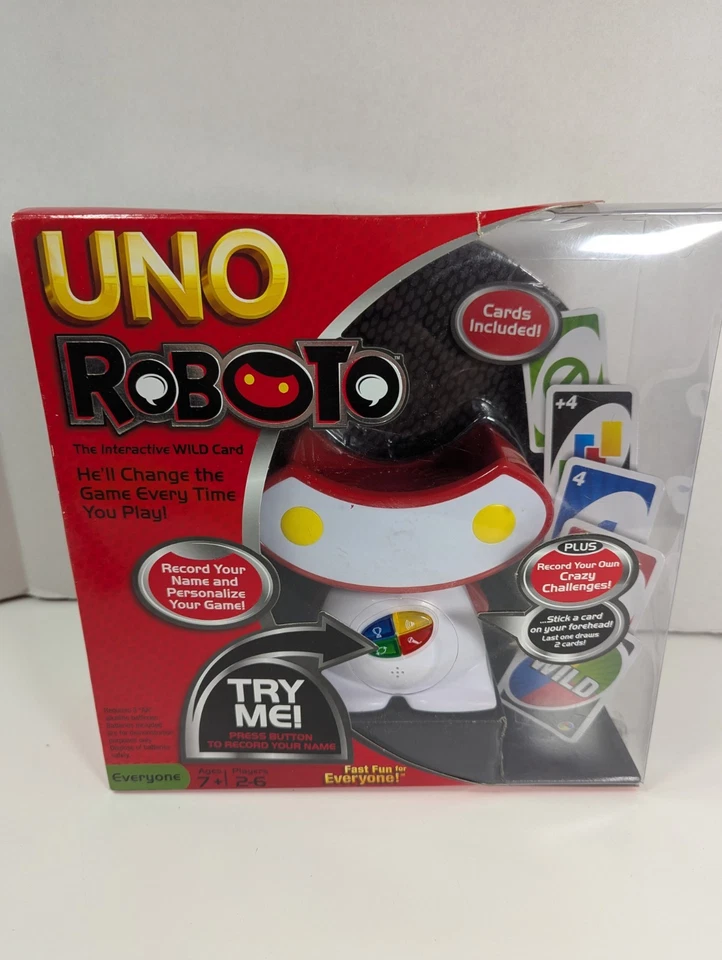 2010 Mattel Uno Roboto The Interactive Wild Card Uno Game Brand NEW Sealed Robot - Image 2 of 4