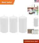 Versatile White Wax Pillar Candles - Pack of 3, Perfect for Decorative Uses
