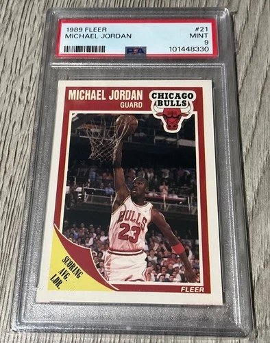 Michael Jordan 1989-90 Fleer 4TH Year Card #21 GRADED PSA Mint 9! GOAT!
