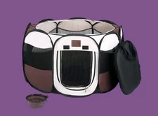 Parkland Pet Portable Foldable Playpen Small Dogs & Cats With Carry Bag & Bowl