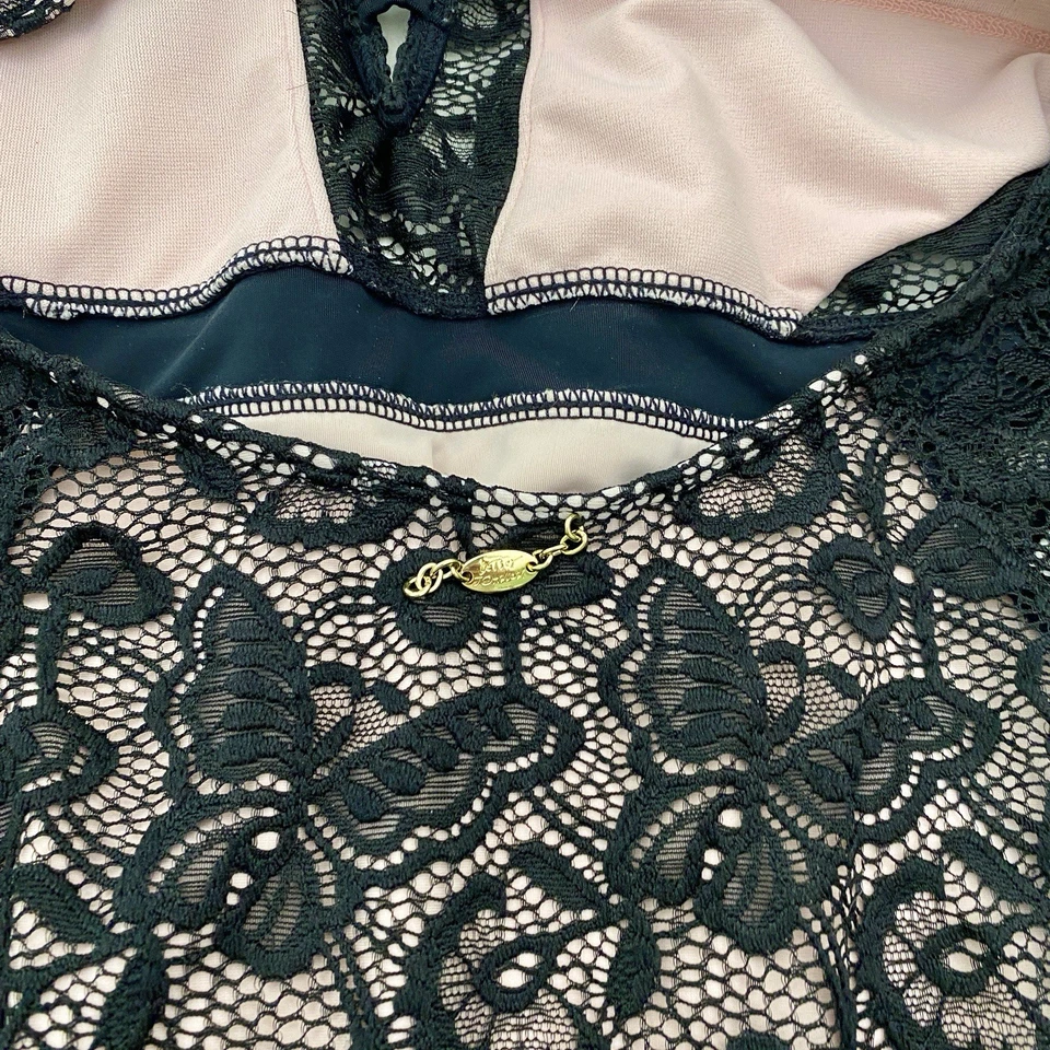 Betsey Johnson Lace Teddy Womens Small Black Bodysuit Padded Romantic Coquette - Image 3 of 4