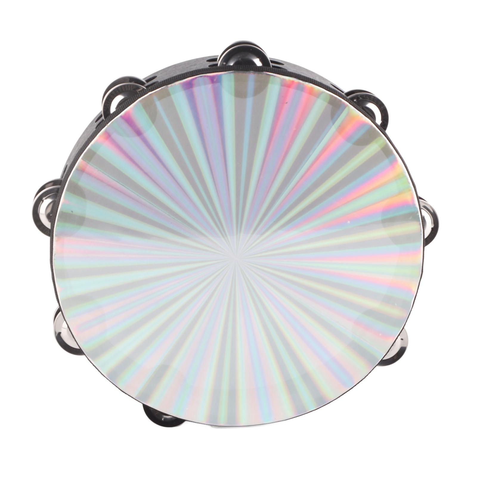 Tambourine Double Row 16 Pairs Metal Jingles Clear Sound Handheld Drum