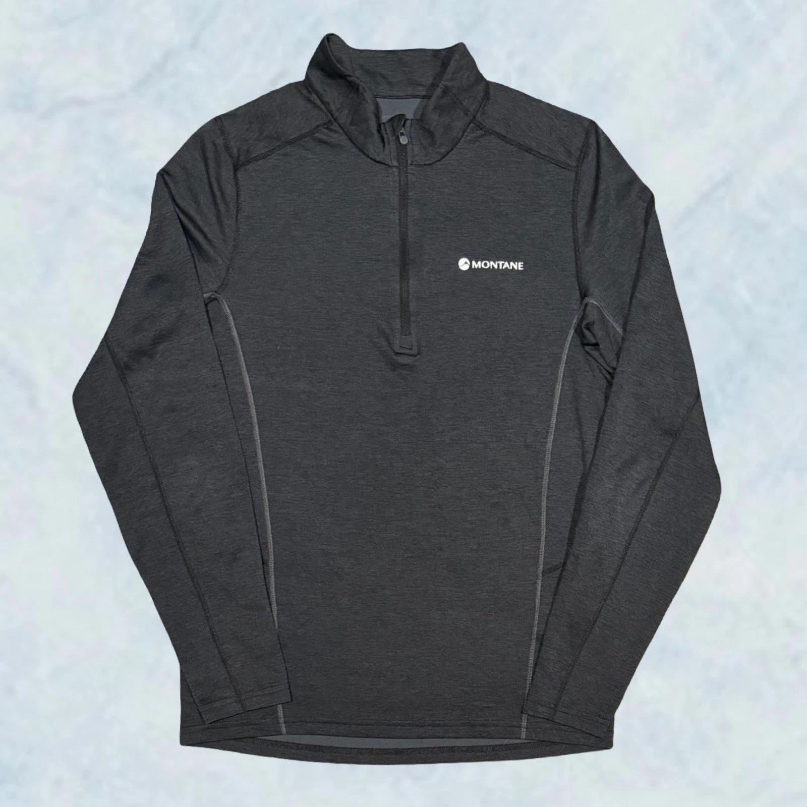 Mens Grey Montane Dart 1/4 Zip Technical Base Layer Top Gym - Size Small (S) U80