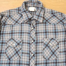 Vintage Wrangler Pearl Snap Multi-Color Men's Large Western Shimmer Shirt Plaid