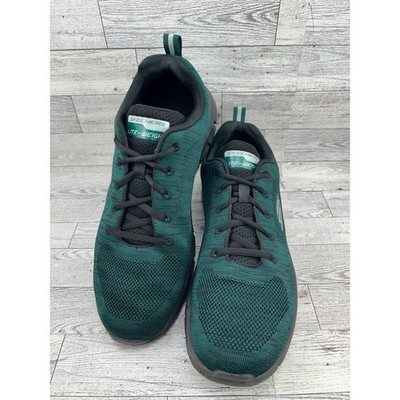 Skechers Lite-Weight Mens Green Black Memory Foam Sneakers 232298 Size 11