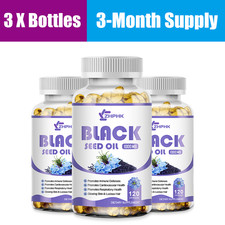 Black Seed Oil 360 Capsules- 100 Pure Organic COLD PRESSED Cumin Nigella Sativa