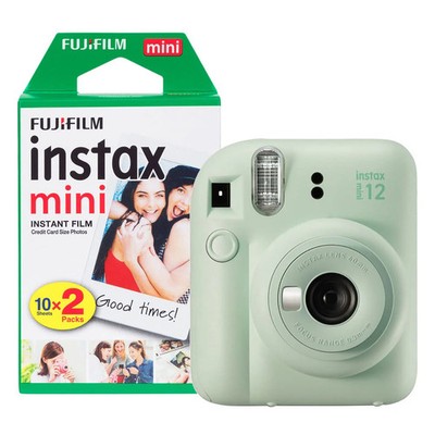 Fujifilm Instax Mini 12 Sofortbildkamera mit 20 Schuss Film Pack - Mintgrün