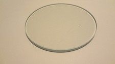 LARGE CLEAR GLASS MICROSCOPE STAGE PLATE 106MM DIAM X 5MM THICK