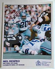 MEL RENFRO SIGNED 8x10 DALLAS COWBOYS RING OF HONOR NFL HOF AUTOGRAPHED PHOTO