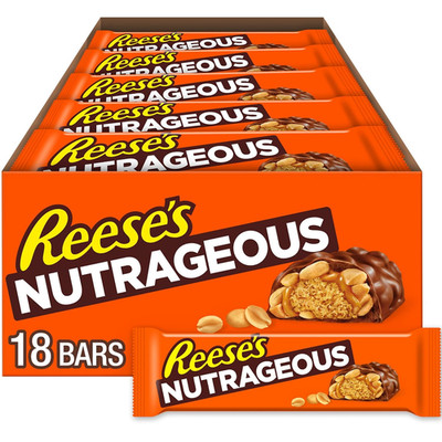NUTRAGEOUS Chocolate, Peanut Butter, Caramel and Peanut Candy Bars, 1.66 Oz (18