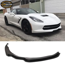 Fits 14-19 Chevy Corvette C7 STG Style Front Bumper Lip Spoiler Splitter PU