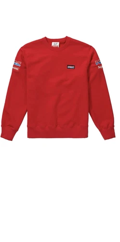 Sweat shirt rouge col rond FW19 Supreme x Fox Racing taille grand moyen HRC