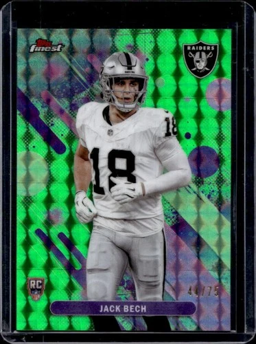 2025 Topps Finest Jack Bech RC Green Geometric Refractor Rookie #/75 Raiders