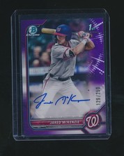 JARED MCKENZIE 2022 BOWMAN CHROME 1ST PURPLE REFRACTOR RC AUTO 129/250 #CPA-JM