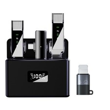 Microfono Lavalier Wireless con Display LCD Scatola di Ricarica Microfono P8817