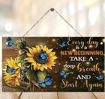 Everyday Is A New Beginning Schild Take A Deep Breath Start Again Schild Hippie Zen