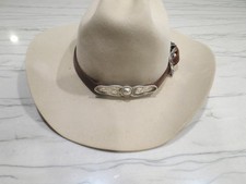 Sterling Silver Hat Band w Tooled Centerpiece and Pierced 925 Buckle V.H.L.C.