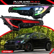 2PCS RGB Rainbow LED Headlights For Toyota Corolla 2020-2026 Head Lamp Assembly