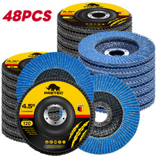 40+8Pcs 4-1/2" Flap Discs 120 Grit T27 Zirconia Sanding Discs for Angle Grinder