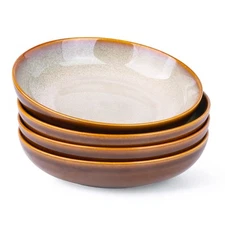 Large Pasta Bowls,38oz Ceramic Pasta Bowls,9.0" Reactive Glaze Pasta Bowl Set...