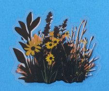Beautiful Floral Wildflowers Transparent Sticker 2.18" x 2.5" C 