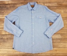 Scotch  Soda Long Sleeve Button Up Shirt Mens Size XL Blue Linen Blend Preppy