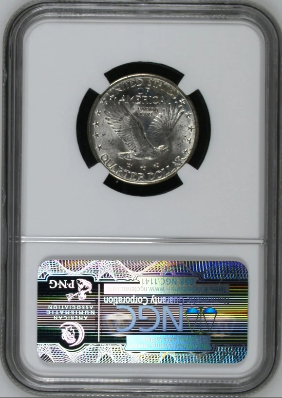 :1924-D 25C STANDING LIBERTY QUARTER GEM NGC MS65 BLAST WHITE RARE R3 HIGH GRADE - Image 2 of 4