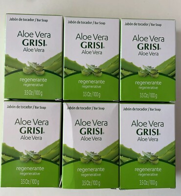 6 GRISI Aloe Vera  Bar Soap Regenerative 3.5 oz. ea.
