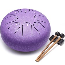 Steel Tongue Drum 6 Inch 8 Notes Hand Drums with Bag Sticks Music Book, Sound...