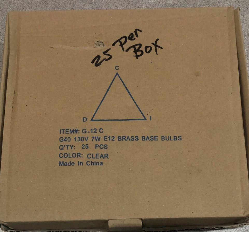 [25 Pack] Simba Lighting String G40 Replacement Bulb 7W E12 Candelabra C7 Clear - Image 2 of 3