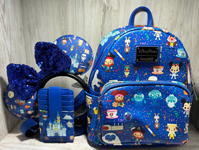 Disney Parks Loungefly Chibi Icons Mini Backpack Ears & Card  display picture 1