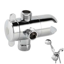 ABS 3-Way Bathroom Shower Head Diverter Valve Sprayer Arm Mount Water Separator